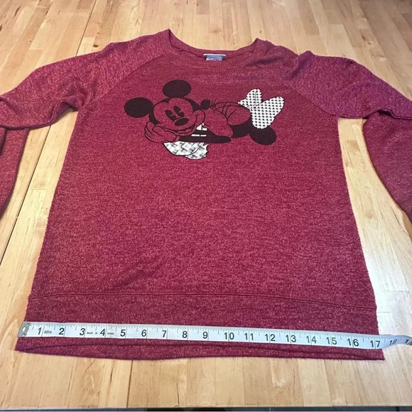 Disney Parks Maroon Sweater with Mickey & Minnie - Picture 7 of 9
